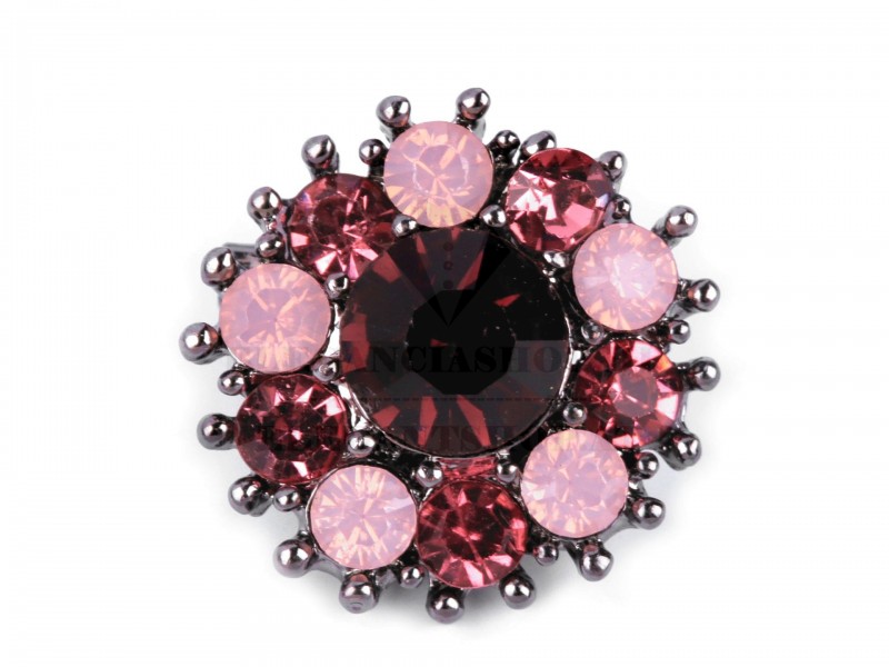 Kis bross virág csiszolt kövekkel Kitűzők, Brossok