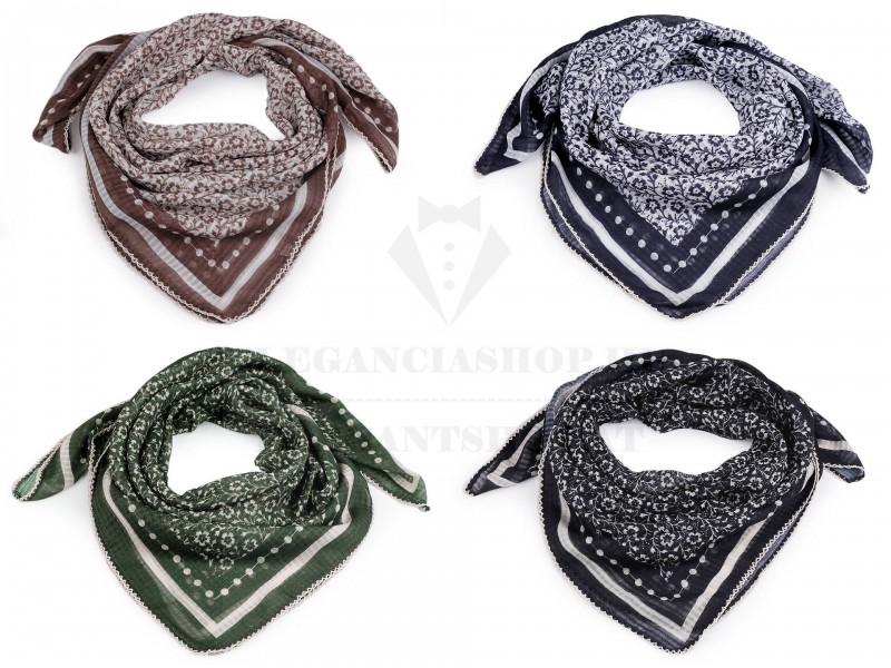       Szatén kendő virágos - 85x85 cm Női divatkendő és sál