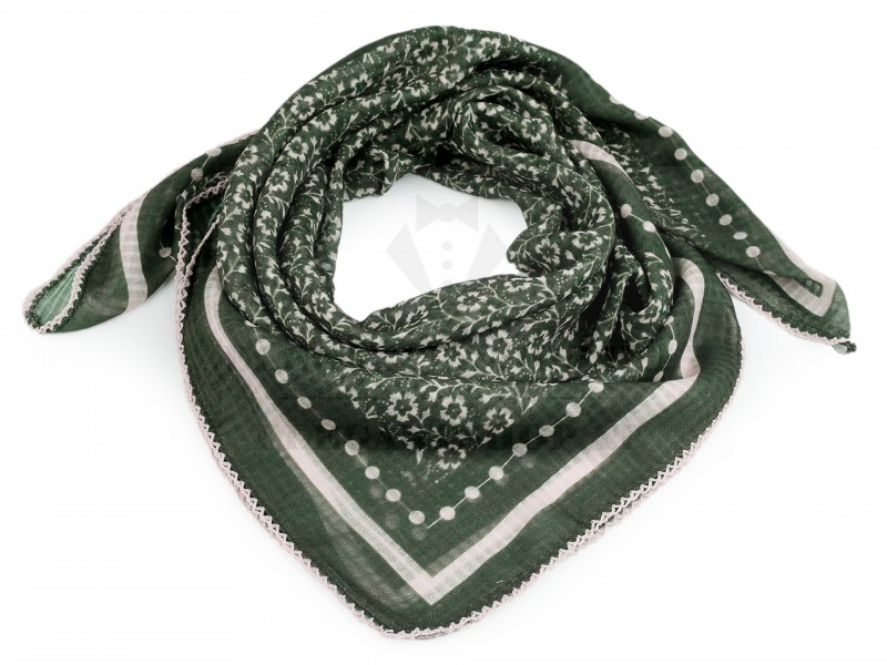       Szatén kendő virágos - 85x85 cm Női divatkendő és sál