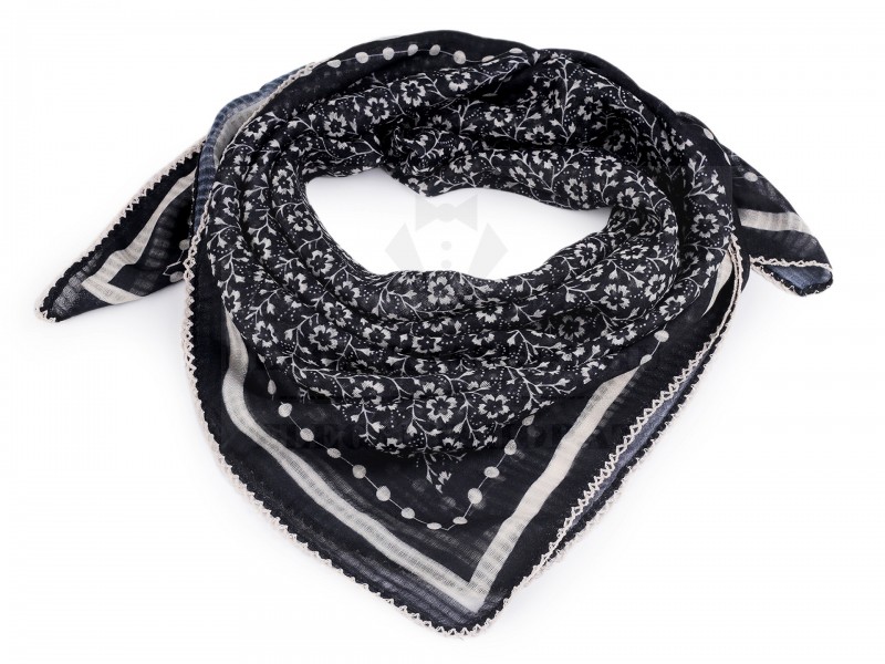      Szatén kendő virágos - 85x85 cm Női divatkendő és sál