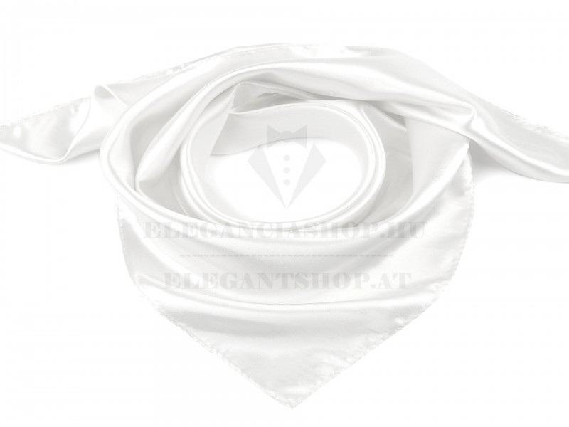 Szatén női kendő - Fehér Női divatkendő és sál