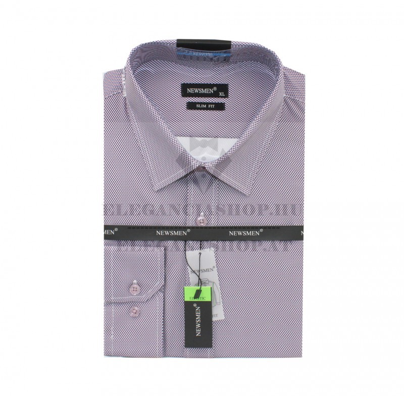             NM h.u slim elasztikus ing - Bordó mintás Slim, Smart fazon