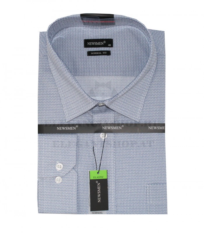             NM h.u extra fit elasztikus ing - Kék mintás Extra méret