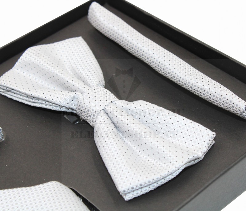       Newsmen nadrágtartó szett - Fehér-ezüst aprópöttyös