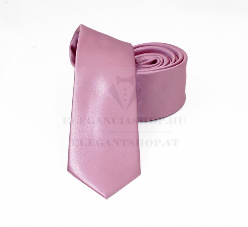                          NM Slim szatén nyakkendő - Lazacrózsaszín Egyszínű nyakkendő