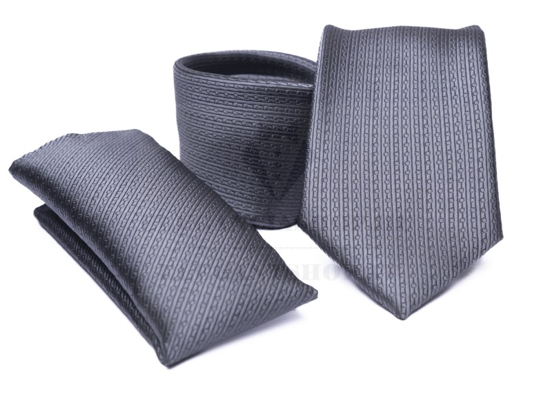    Prémium nyakkendő szett - Grafit aprómintás Aprómintás nyakkendő