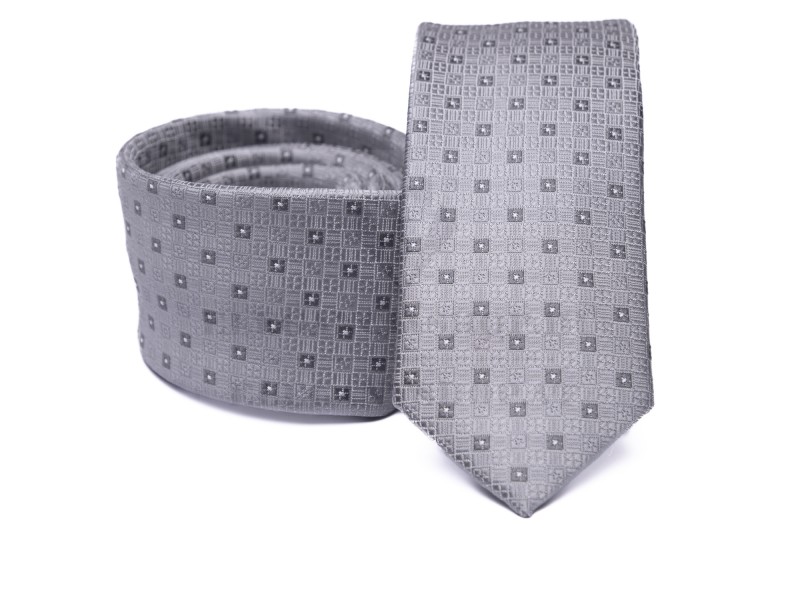    Prémium slim nyakkendő -  Szürke kockás