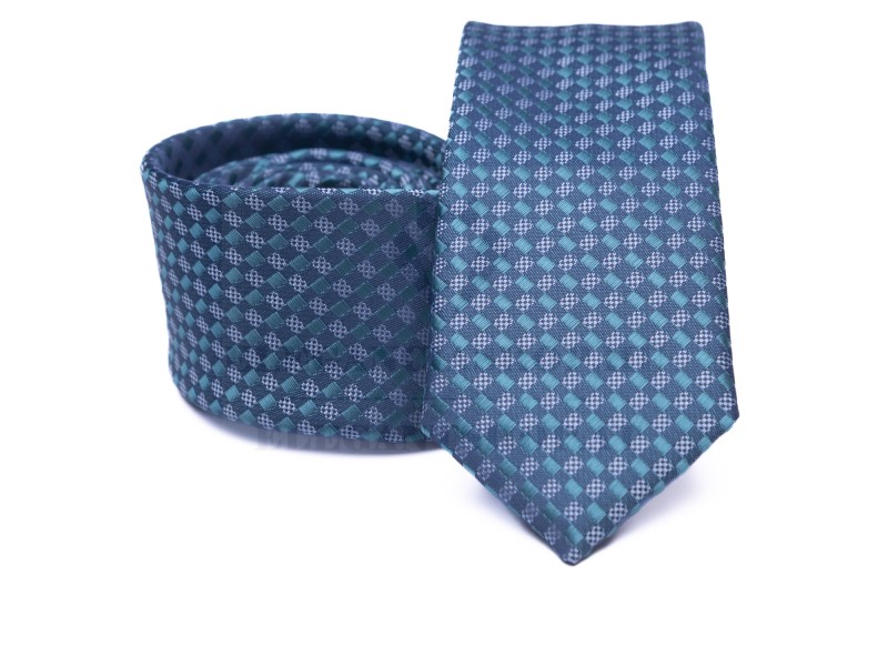    Prémium slim nyakkendő - Türkíz mintás