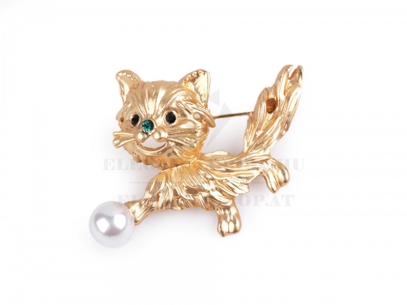 Csiszolt köves kitűző gyönggyel Kitűzők, Brossok