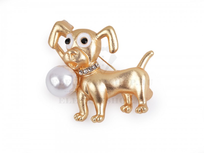 Csiszolt köves kitűző gyönggyel Kitűzők, Brossok