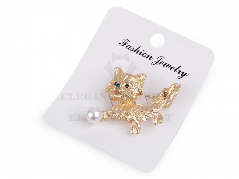 Csiszolt köves kitűző gyönggyel Kitűzők, Brossok