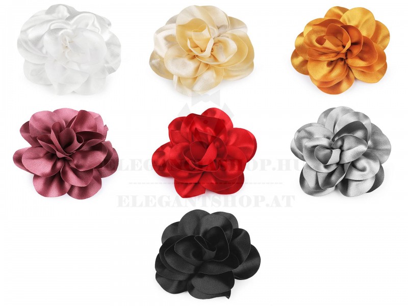 Szatén virág bross, hajdísz Ékszer, hajdísz