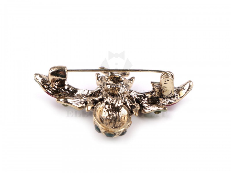 Bross csiszolt kövekkel - méhecske Kitűzők, Brossok