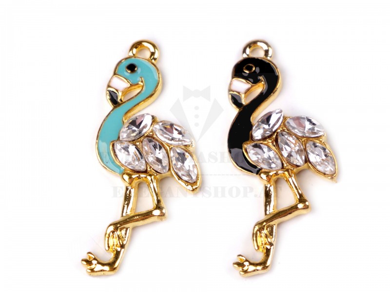 Bross flamingó csiszolt kövekkel 2db/csomag Kitűzők, Brossok