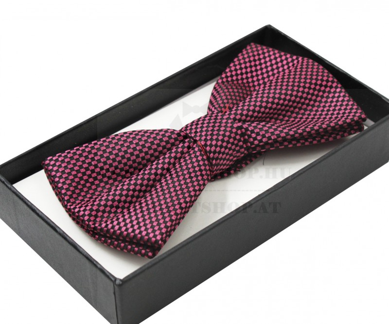 NM Díszdobozos csokornyakkendő - Fekete-pink aprómintás NM Díszdobozos csokornyakkendő - Fekete-pink aprómintás