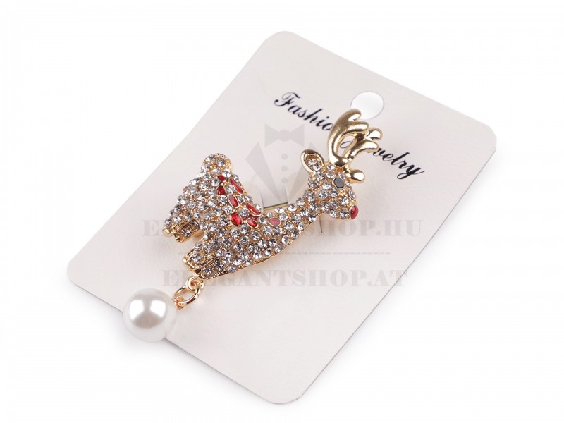                     Bross rénszarvas kövekkel Kitűzők, Brossok