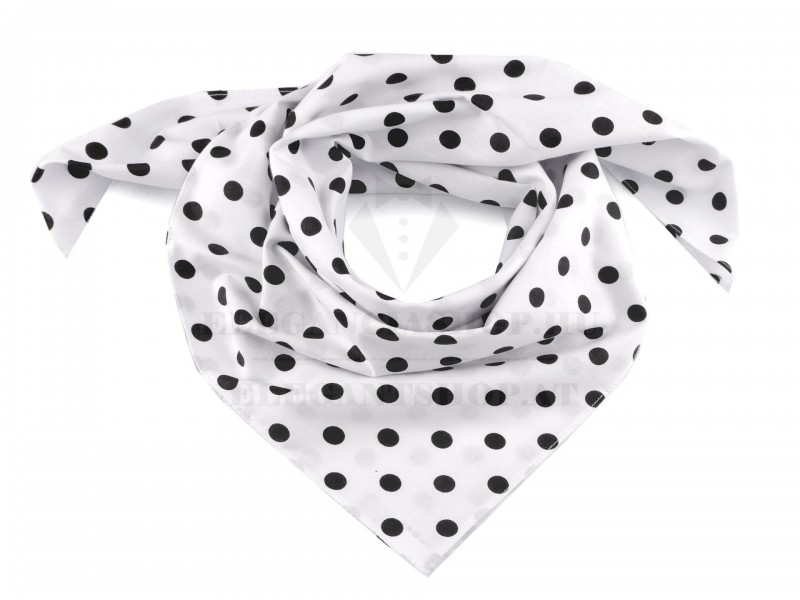Pöttyös pamut kendő - Fekete-fehér Női divatkendő és sál