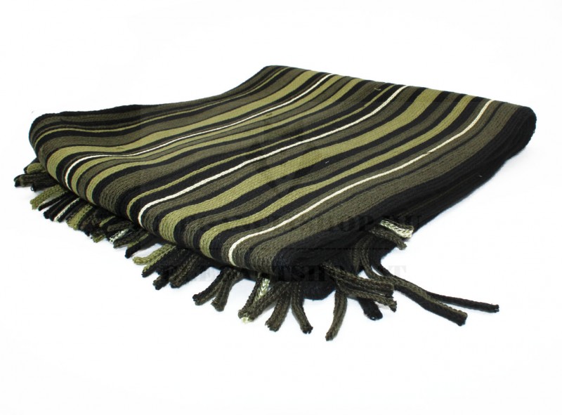    Newsmen unisex kötött sál - Fekete-zöld csíkos