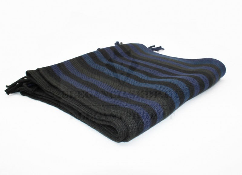 Newsmen unisex kötött sál - Fekete-kék csíkos Férfi kesztyű, sál Newsmen unisex kötött sál - Fekete-kék csíkos Férfi kesztyű, sál