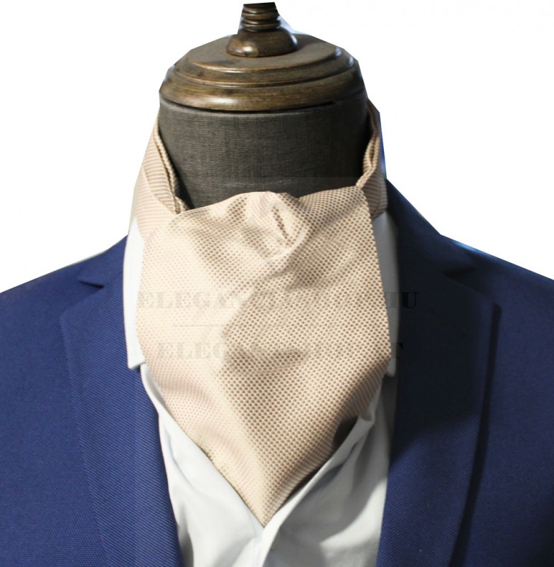   NM szatén ascot nyaksál - Drapp aprómintás