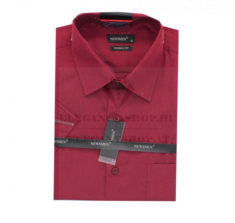                      Newsmen r.u normál fit ing - Bordó Egyszínű ing