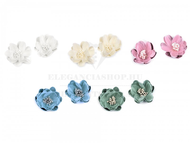 Textil virág 5 cm - 2 db/csomag Ékszer, hajdísz