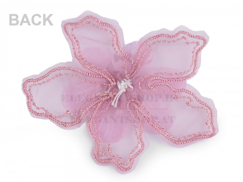 VIrág gyöngyökkel és kövekkel - 10 db/csomag