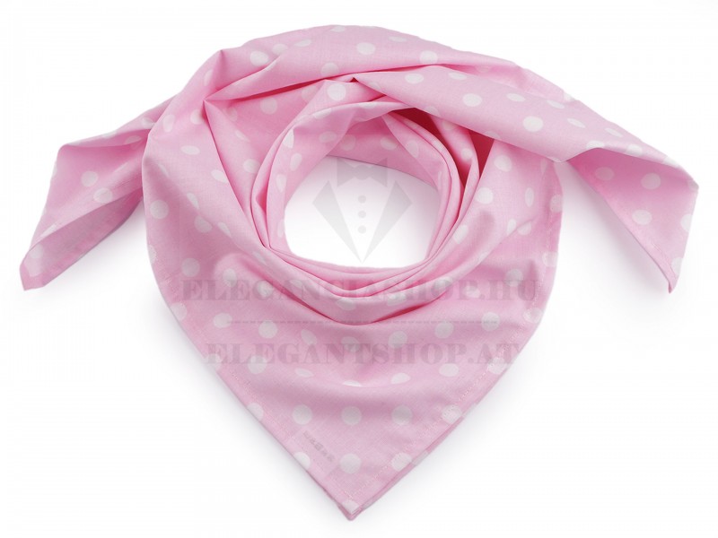 Pöttyös pamut kendő - Rózsaszín-fehér Női divatkendő és sál