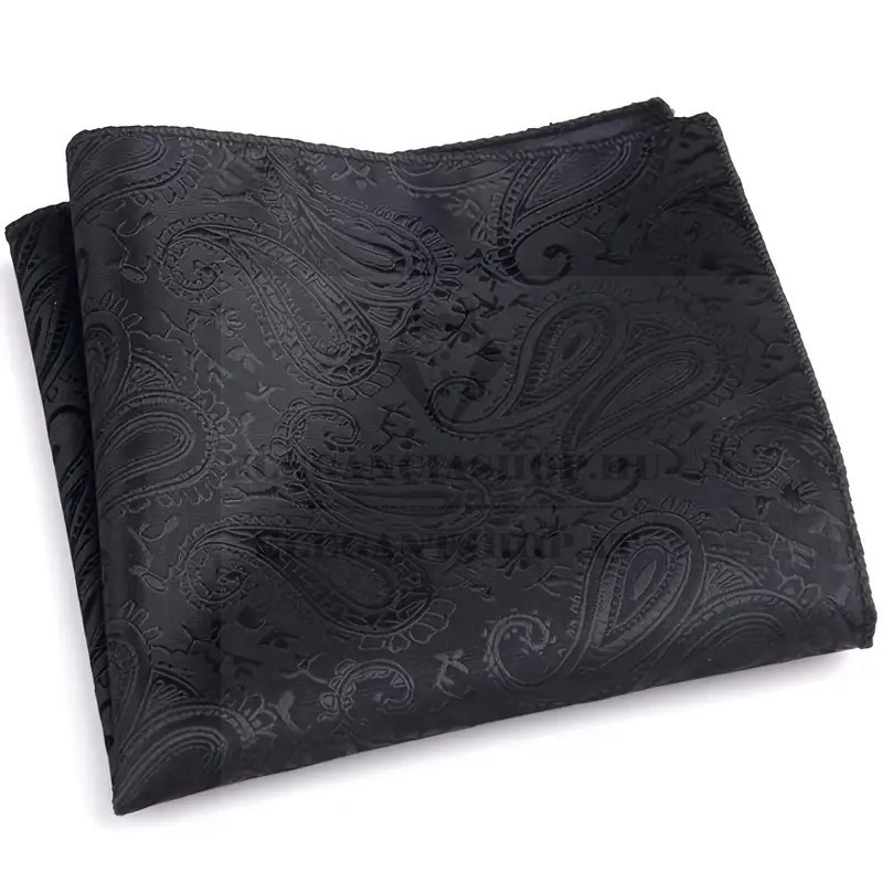                     Exkluzív díszzsebkendő - Fekete mintás