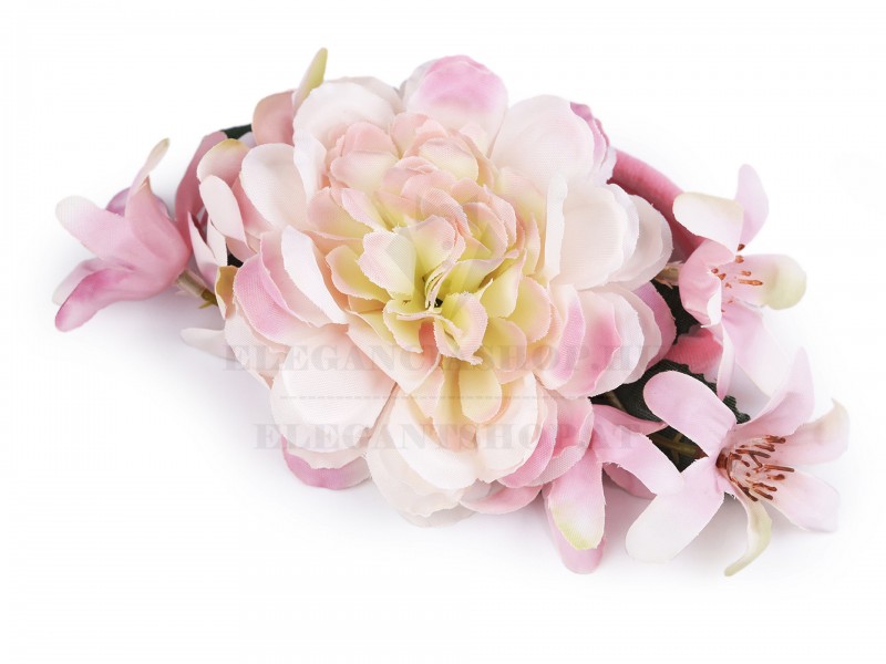 Hajgumi virágokkal Ékszer, hajdísz