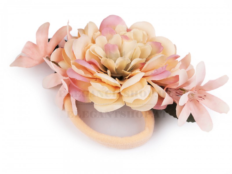 Hajgumi virágokkal Ékszer, hajdísz