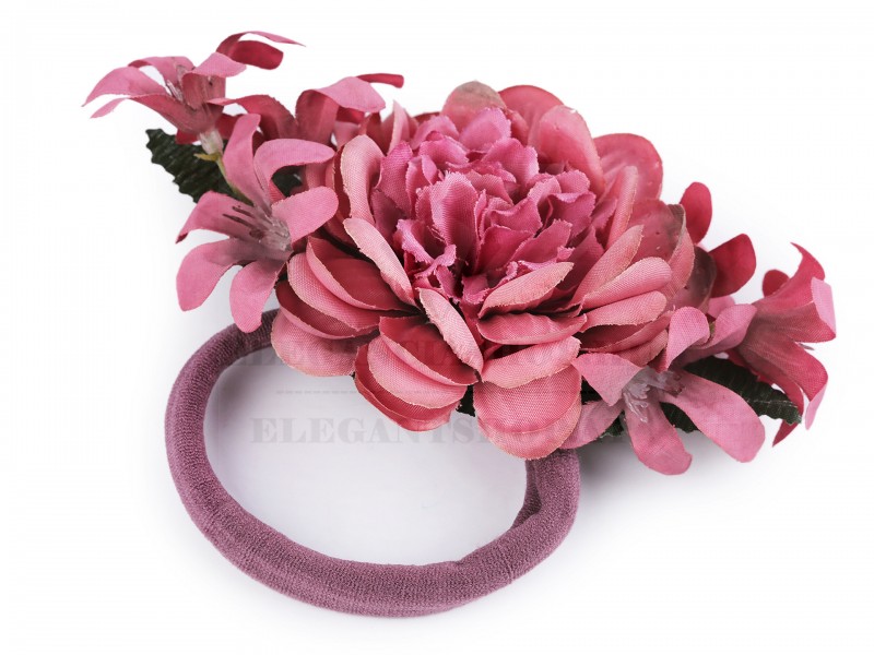 Hajgumi virágokkal Ékszer, hajdísz