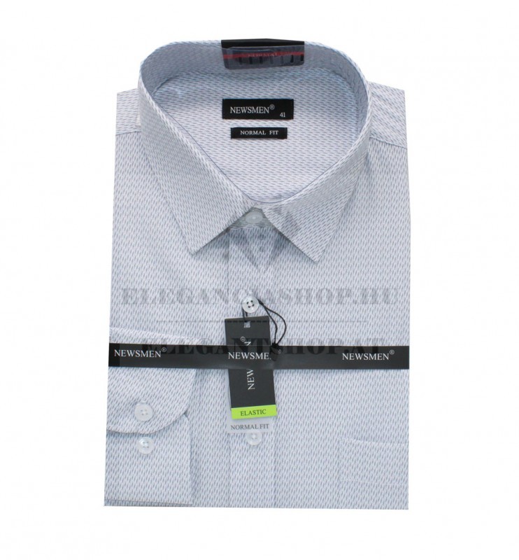                              NM h.u normál fit elasztikus ing - Szürke mintás Hosszúujjú ing