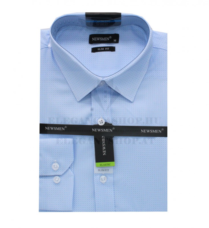             NM h.u slim fit elasztikus ing - Kék mintás Hosszúujjú ing