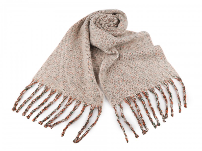 Téli sál rojtokkal Női divatkendő és sál Téli sál rojtokkal Női divatkendő és sál