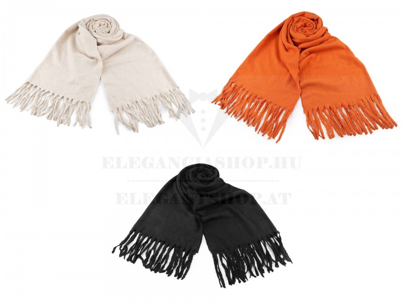 Női téli sál rojtokkal