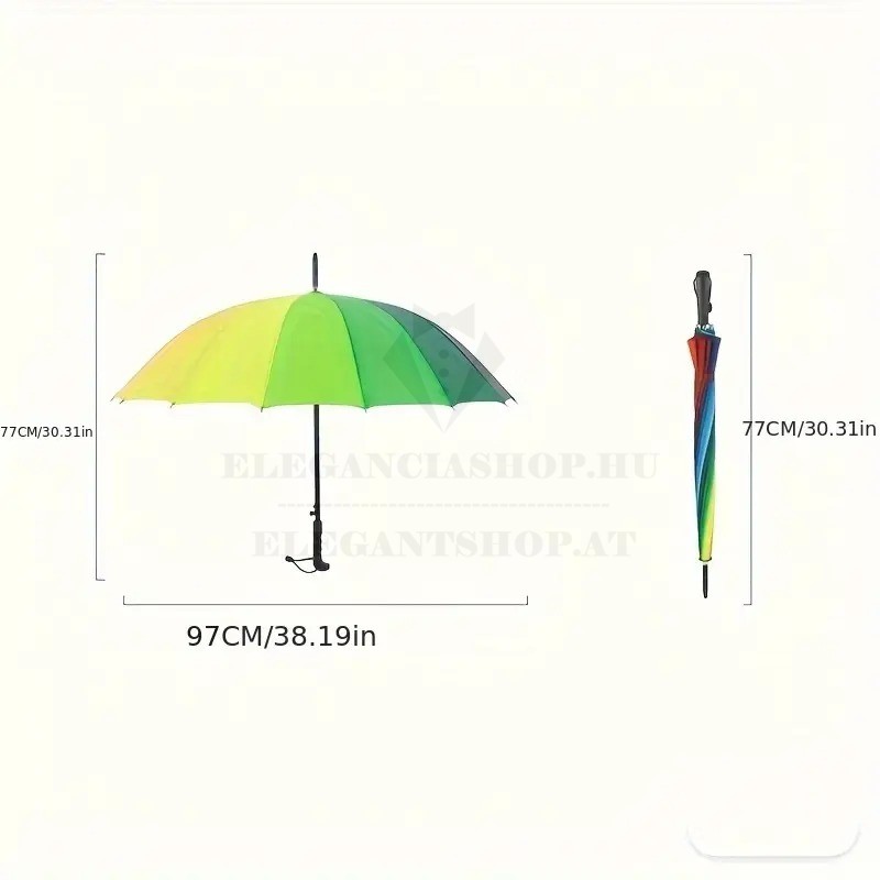   Nagy szivárványos esernyő szélálló 16 szálas Férfi esernyő,esőkabát