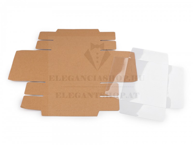 Papírdoboz átlátszó tetővel 12 x 15 cm - 10 db    Papírdoboz átlátszó tetővel 12 x 15 cm - 10 db