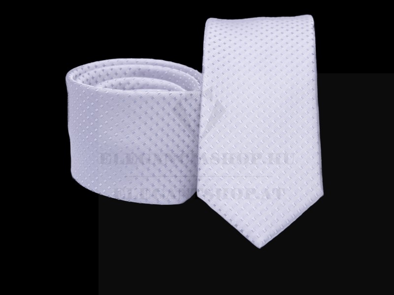    Prémium slim nyakkendő - Fehér Aprómintás nyakkendő