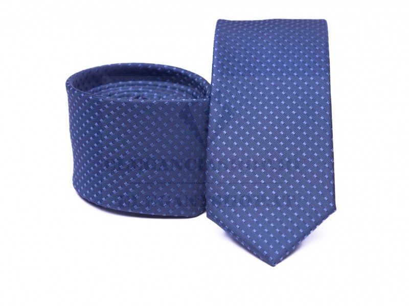    Prémium slim nyakkendő - Kék mintás Aprómintás nyakkendő