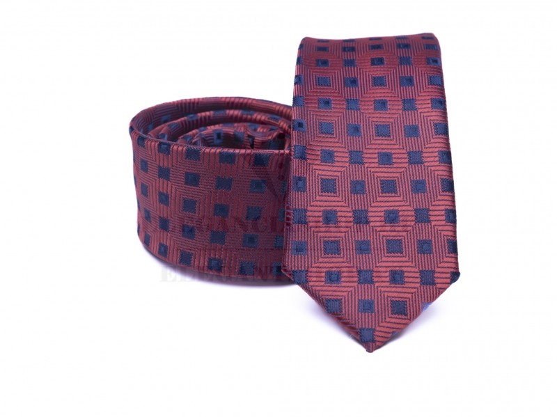 Prémium slim nyakkendő - Bordó-kék kockás    Prémium slim nyakkendő - Bordó-kék kockás