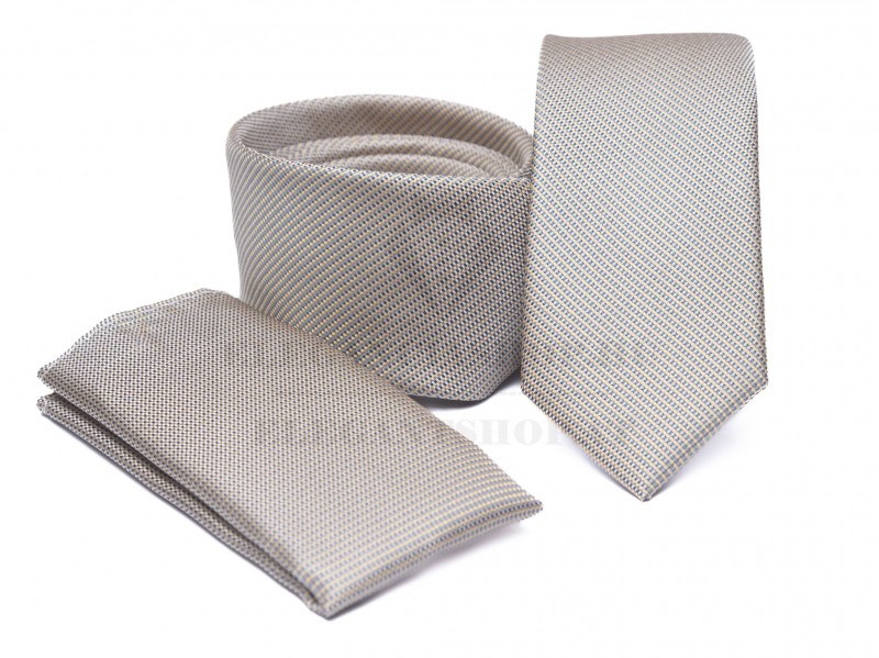    Prémium slim nyakkendő szett - Drapp Aprómintás nyakkendő