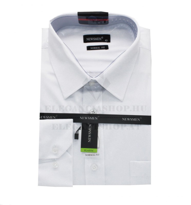      Newsmen bambusz elasztikus h.u ing - Fehér Egyszínű ing