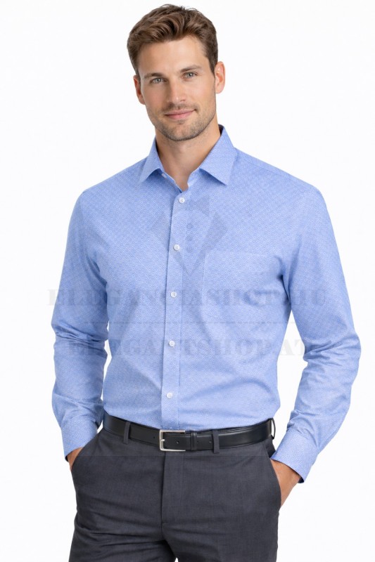 NM h.u normál fit elasztikus ing - Világoskék mintás Hosszúujjú ing NM h.u normál fit elasztikus ing - Világoskék mintás Hosszúujjú ing