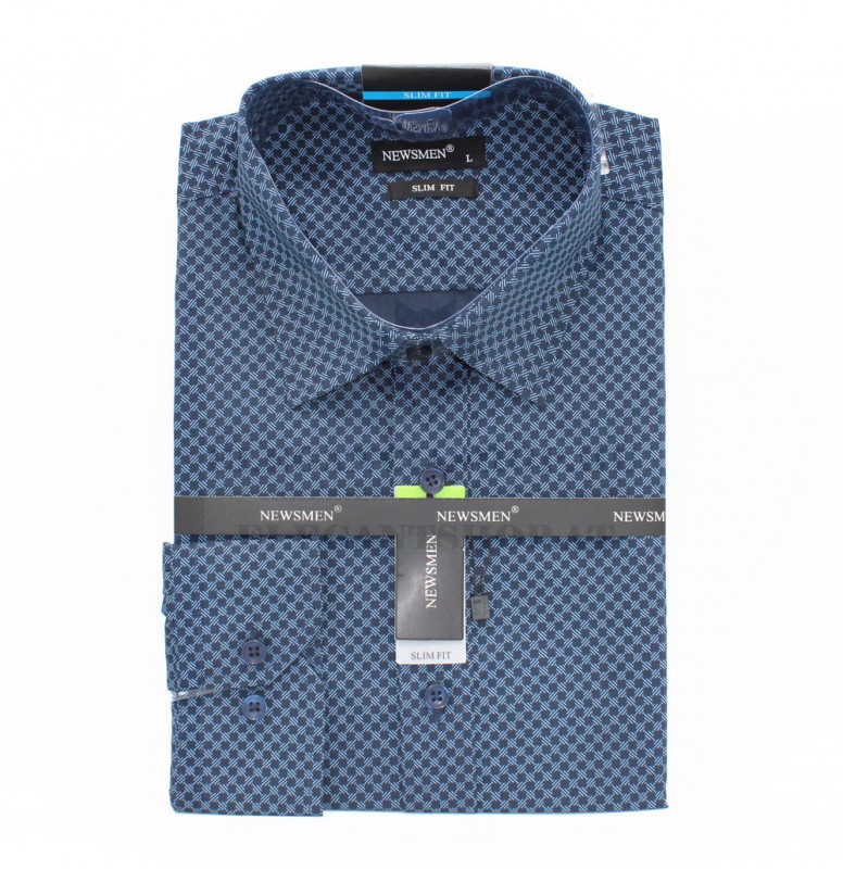 NM h.u slim elasztikus ing - Sötétkék mintás Slim, Smart fazon NM h.u slim elasztikus ing - Sötétkék mintás Slim, Smart fazon