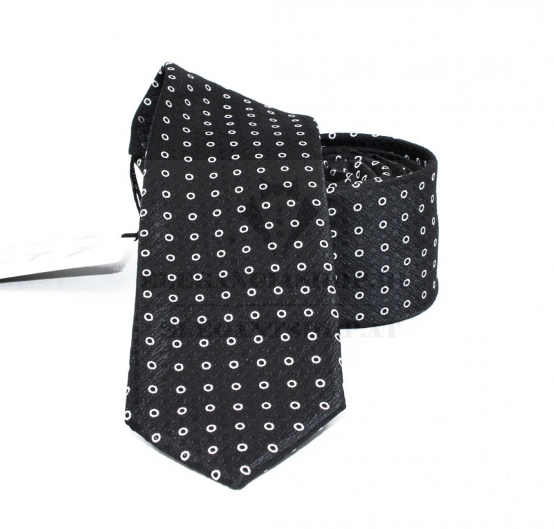 NM slim szövött nyakkendő - Fekete mintás Csíkos nyakkendő NM slim szövött nyakkendő - Fekete mintás Csíkos nyakkendő