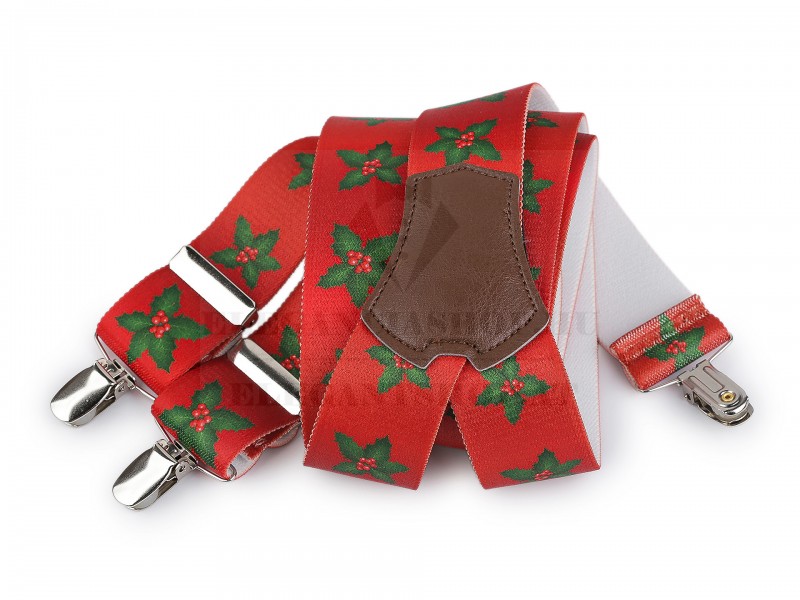 Karácsonyi nadrágtartó - Piros Férfi nadrágtartó Karácsonyi nadrágtartó - Piros Férfi nadrágtartó