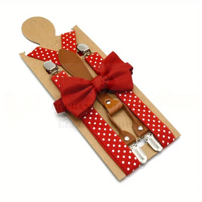 Pöttyös nadrágtartó szett - Piros Férfi nadrágtartó Pöttyös nadrágtartó szett - Piros Férfi nadrágtartó