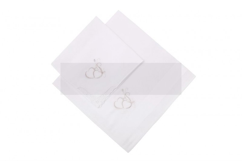      Női hímzett esküvői zsebkendő - Szív