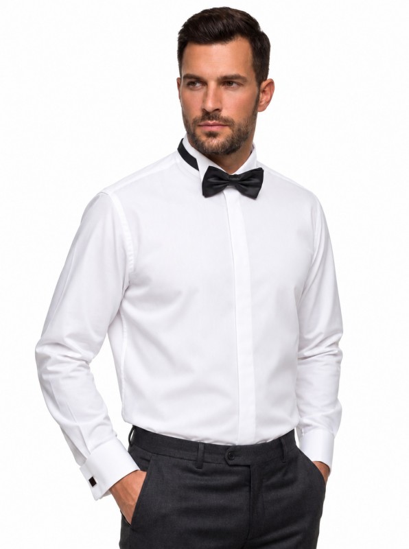 Newsmen elasztikus slim fit szmoking ing - Fehér Hosszúujjú ing Newsmen elasztikus slim fit szmoking ing - Fehér Hosszúujjú ing